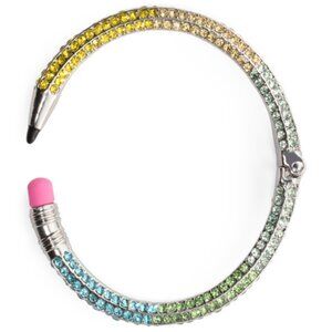 NEW BETSEY JOHNSON Rainbow Crystal Pencil Bangle Bracelet 725 2m1